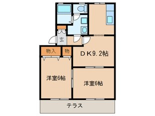 ハイツ北御油の物件間取画像